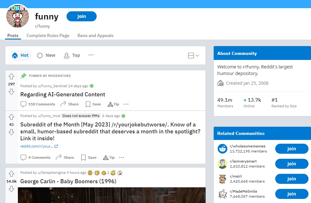 Funny subreddit view.