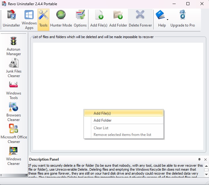 Revo Uninstaller software overview.