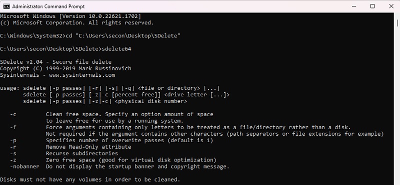 SDelete software overview.