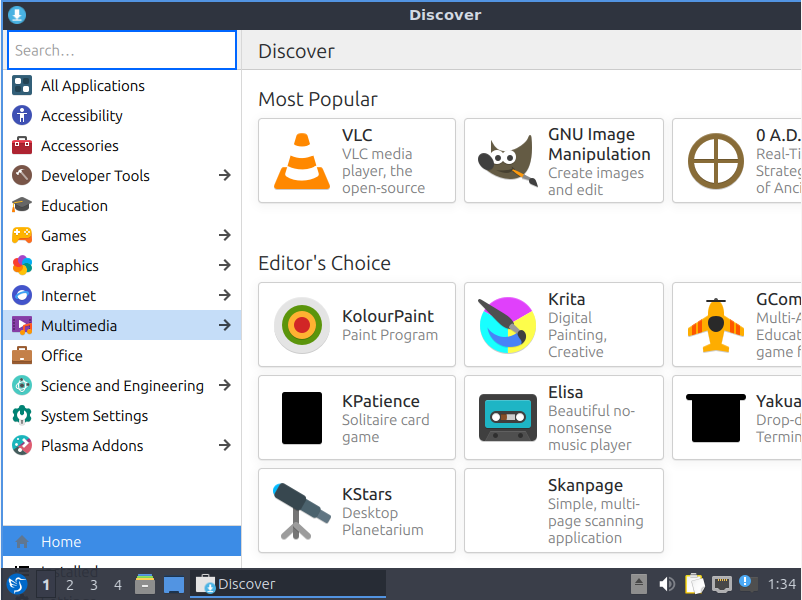 A screenshot of LXQt's software store.