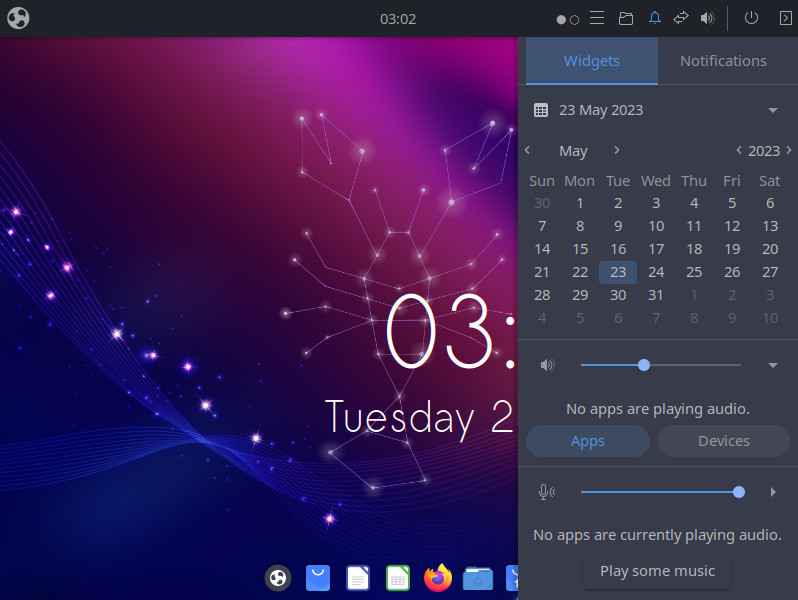 A screenshot showing Budgie's side panel application.