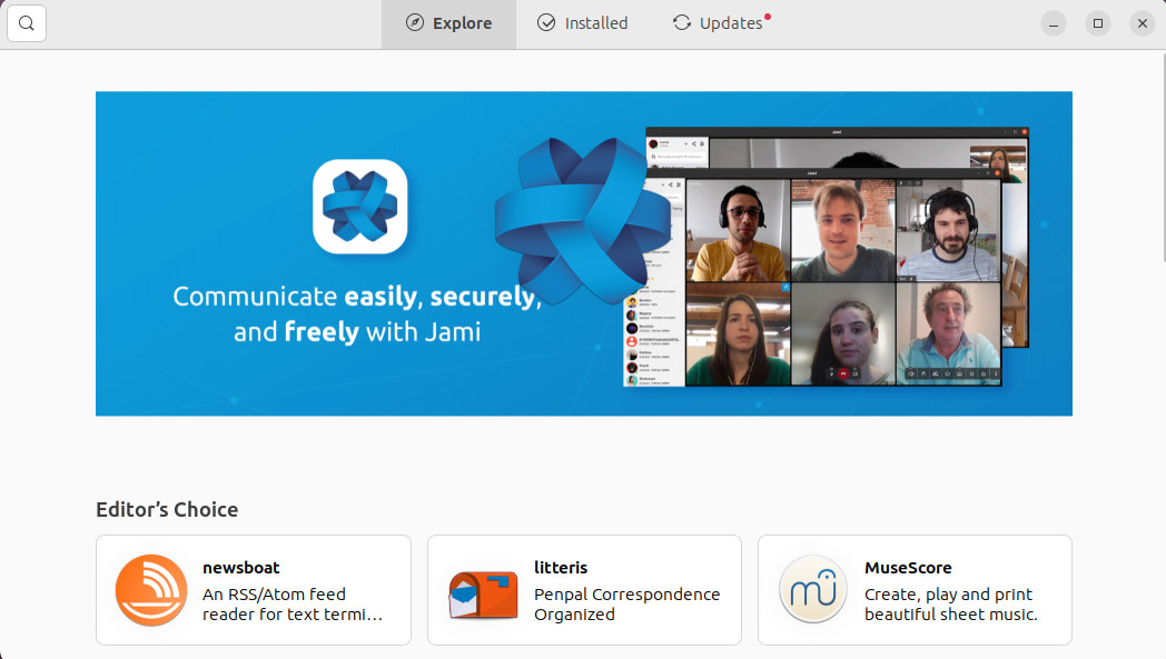 A screenshot showing Edubuntu's software center program.