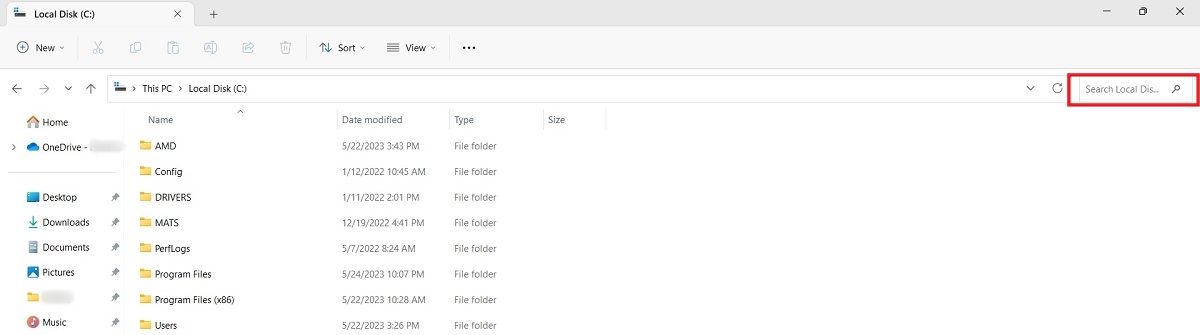 recover-space-windows-c-drive-scan-file-explorer "Search local disk" box in File Explorer.
