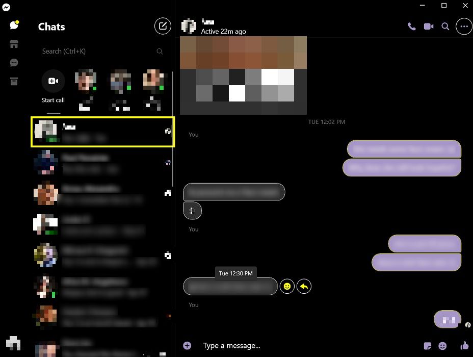 High Contrast (Dark) mode in Messenger for desktop. 