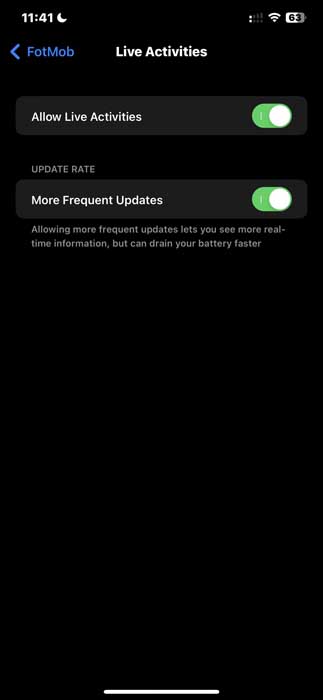Iphone Live Activities More Frequent Updates