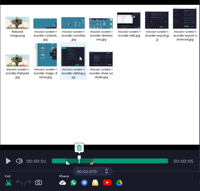 Movavi Screen Recorder Edit Trim