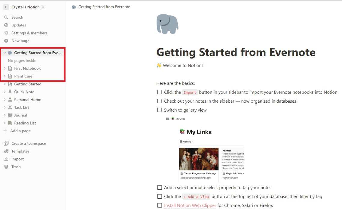 Moving From Evernote To Notion Getting Started