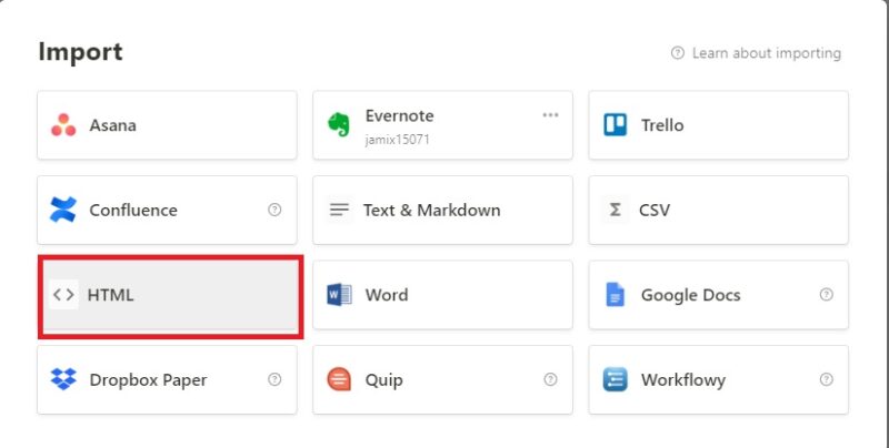 Moving From Evernote To Notion Html Import
