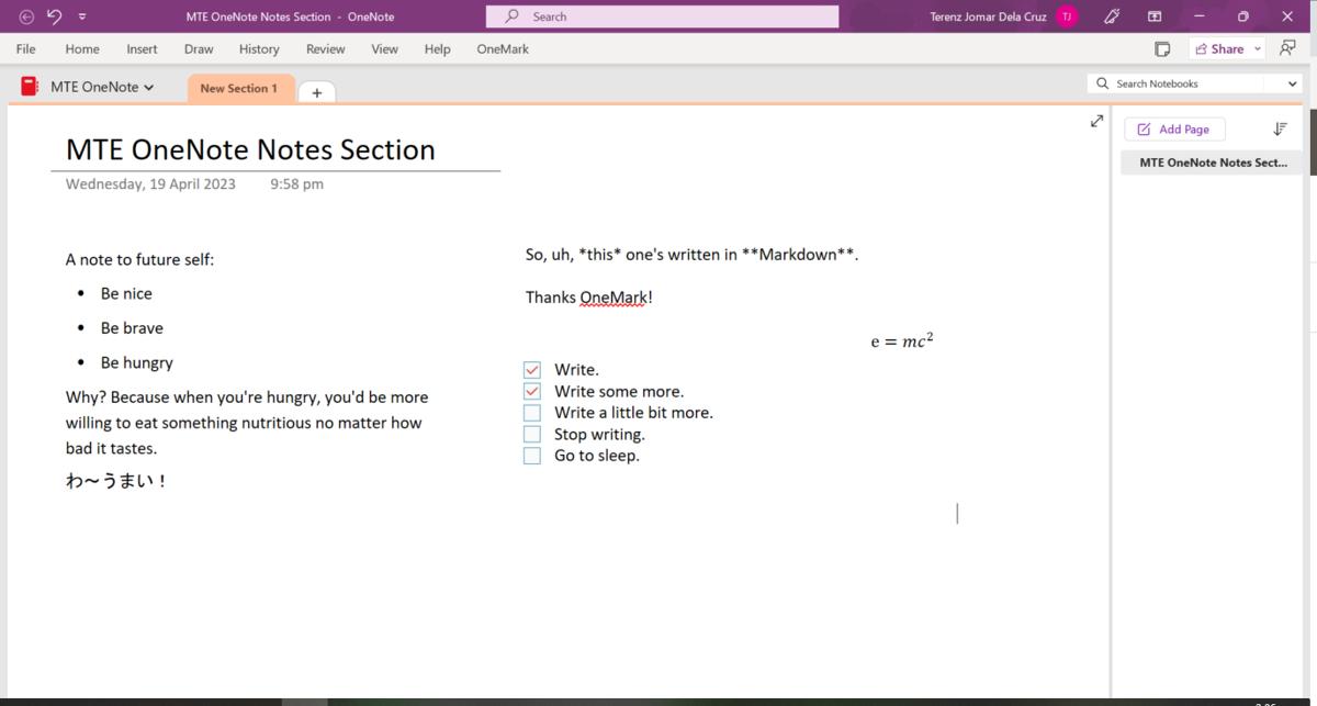 Creating to do lists with OneNote.