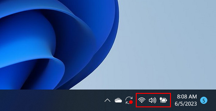 Clicking on icons in the system tray. 