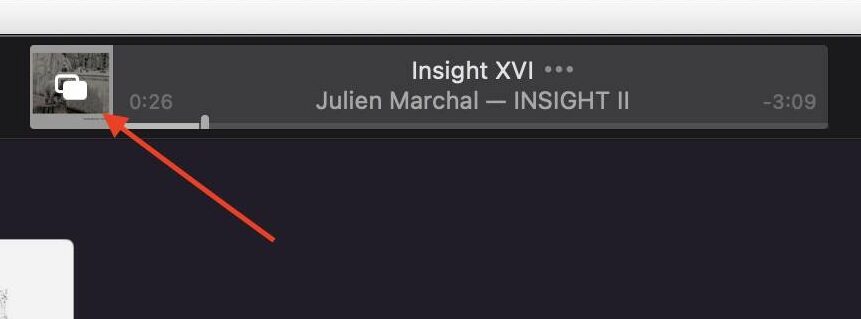 Hover artwork on Apple Music