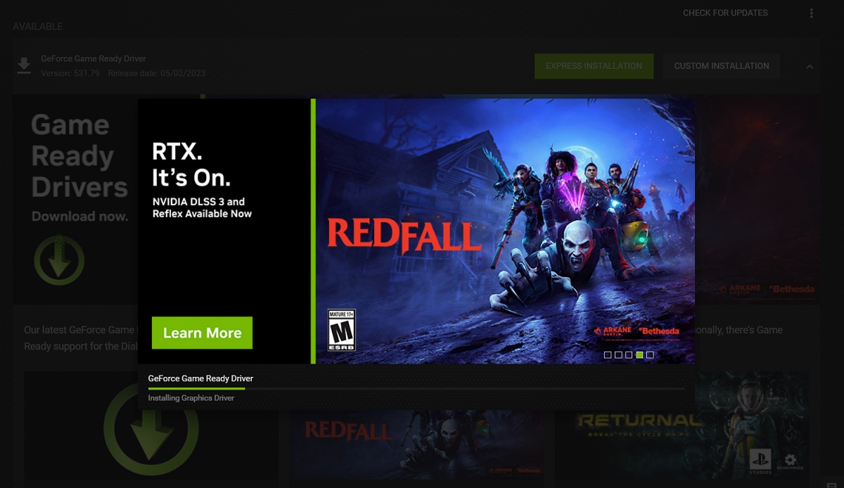 NVIDIA driver installing.