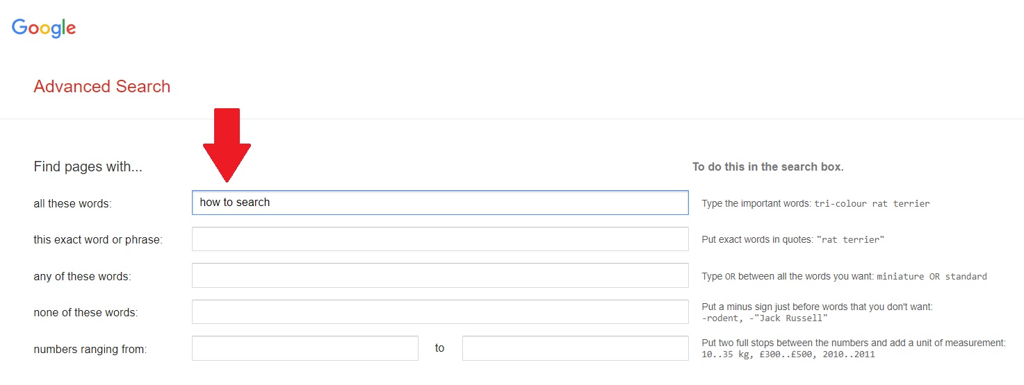 Google Search Find pages with