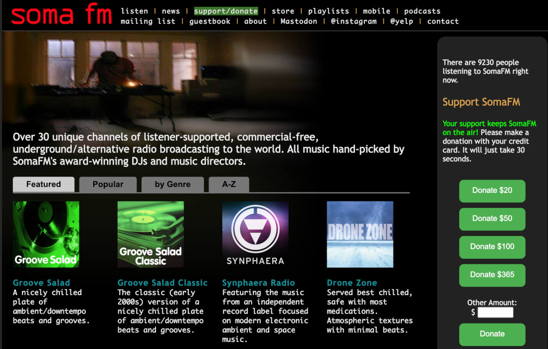 Somafm Home Page