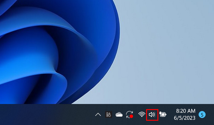 Right-clicking on the Volume icon in system tray. 