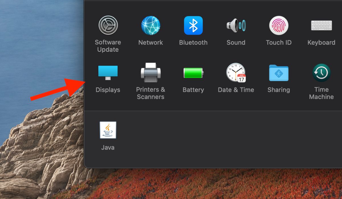 System Preferences Displays