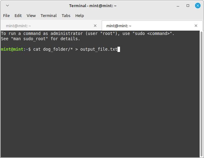 Terminal Cat Concatenate Contents Of Dog Folder