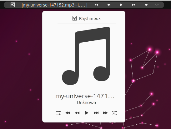 A screenshot of the Media Controls extension in action.