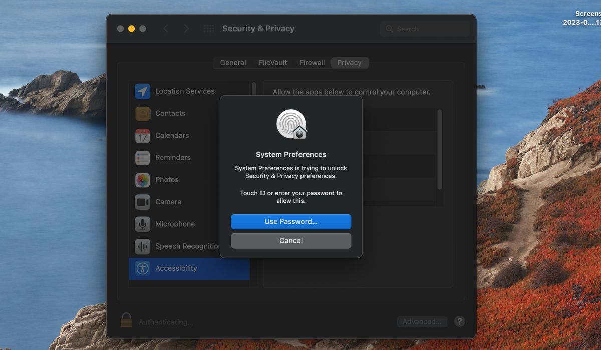 Use Password Or Touch Id