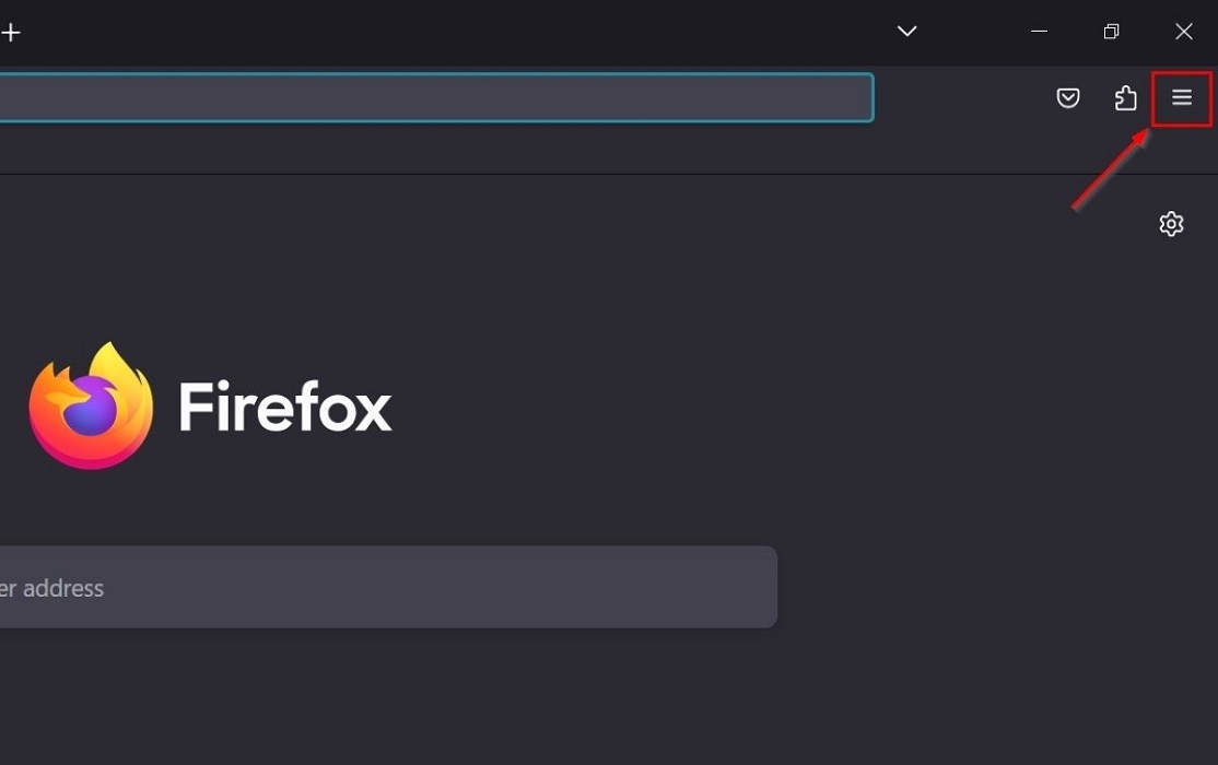 Clicking "Menu" button in Firefox browser.