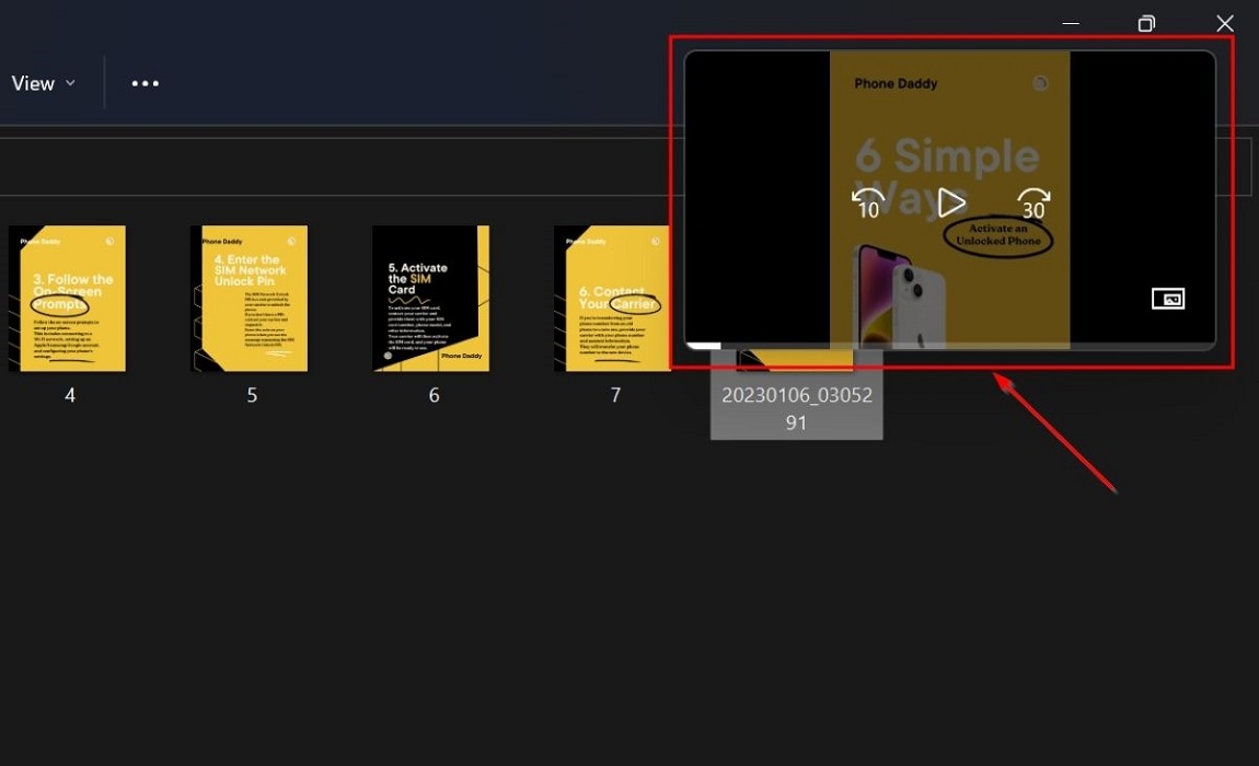PiP video playing in Media Player app.