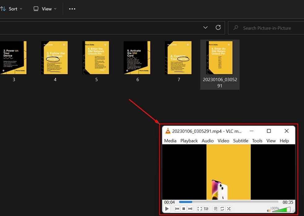 Mini video playing VLC window visible.