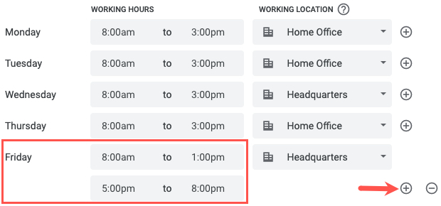 Add Working Hours section