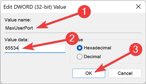 Adjusting The Maximum User Port