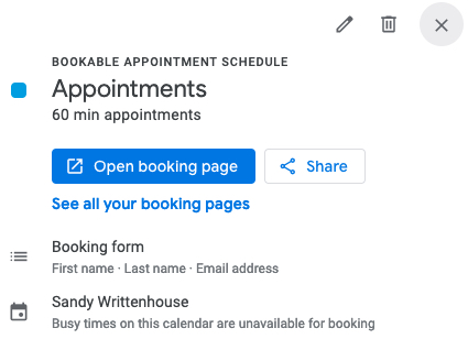 Appointment Schedule Done popup