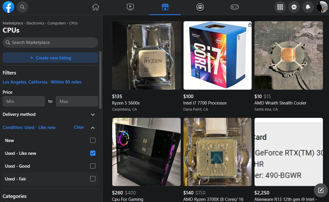 Best Places To Buy Used Pc Parts Facebook Marketplace