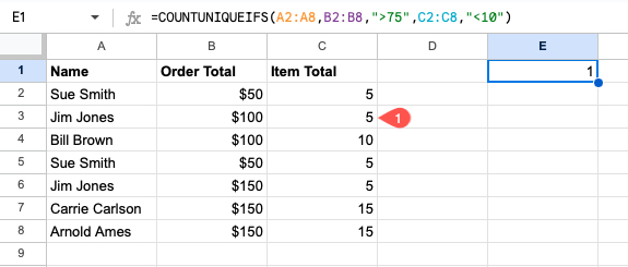 COUNTUNIQUE function with multiple criteria result