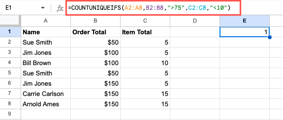 COUNTUNIQUE function with multiple criteria