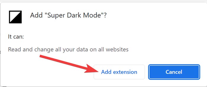 Confirming Super Dark Mode Installation
