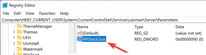Creating Irpstacksize Value