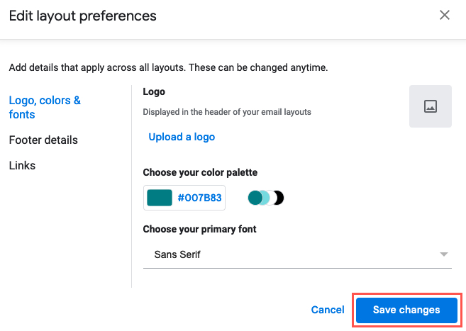 Default Styling Save Changes button