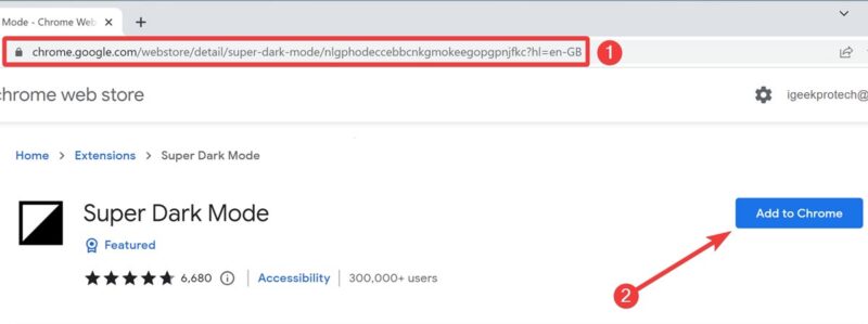 Downloading Super Dark Mode