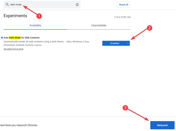 Enabling Dark Mode On Chrome Flags