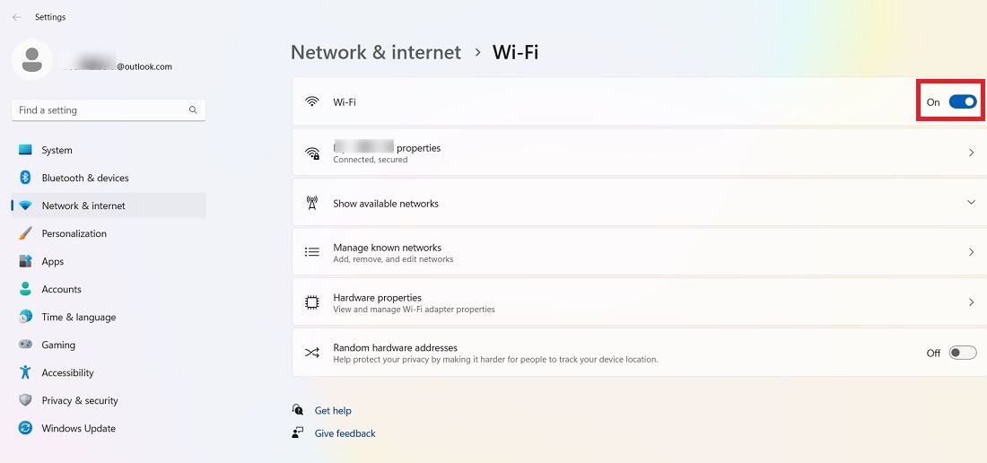 fix-wifi-not-working-windows-10-wifi-settings-2 Wi-Fi toggle switch to be turned off and on again.