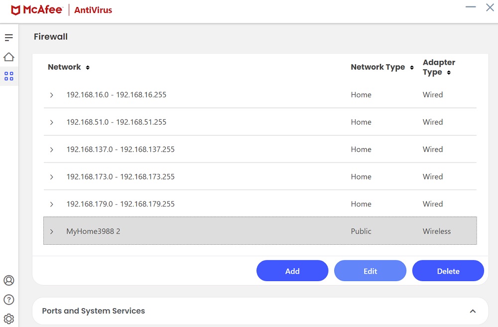 Edit Wi-Fi network connected to an external firewall.