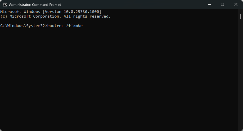 Executing command in Command Prompt. 