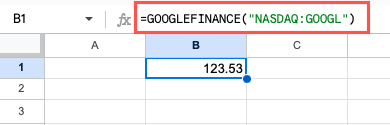 GOOGLEFINANCE function