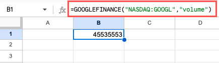 GOOGLEFINANCE function with an attribute