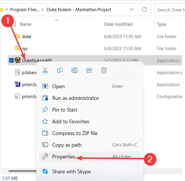 Go To Game Properties