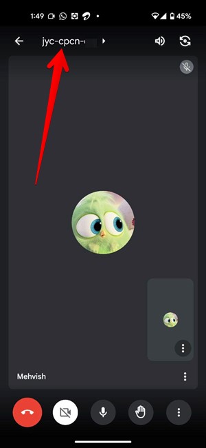 Google Meet Android Meeting Code