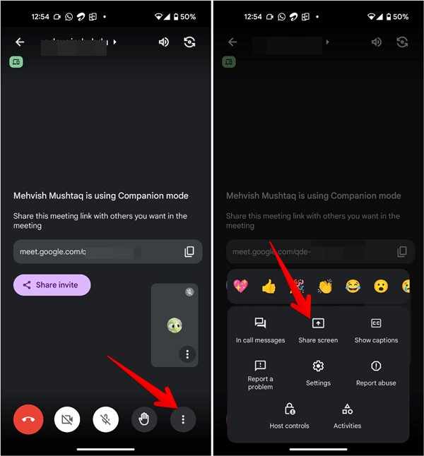 Google Meet Android Share Screen