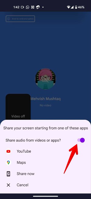 Google Meet Android Video Call Screen Share With Audio