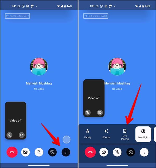 Google Meet Android Video Call Screen Share