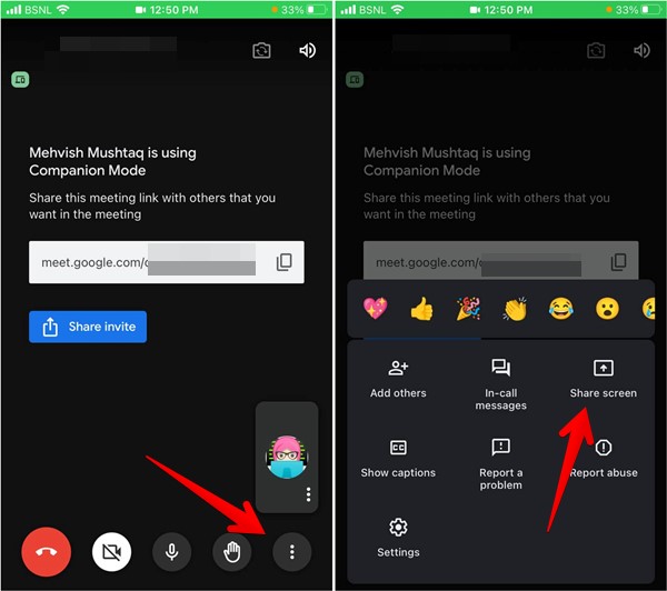 Google Meet Iphone Share Screen