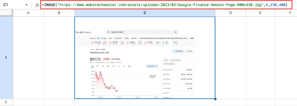 IMAGE function with custom settings