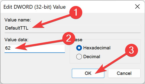 Modifying The Default Ttl Value
